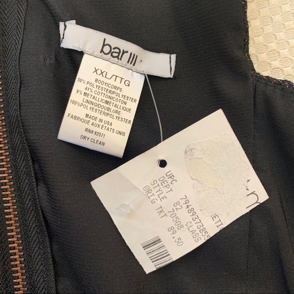 Bar III Copper Black Brocade Fit Flare Dress XXL B9/1 - Picture 8 of 12